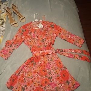 Zara print dress- fit and flare- Nwt